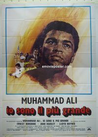 d321 GREATEST Italian two-panel movie poster '77 Muhammad Ali, boxing