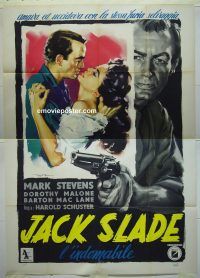 d323 JACK SLADE Italian two-panel movie poster '53 Mark Stevens, Malone