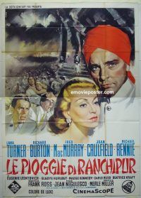 d332 RAINS OF RANCHIPUR Italian two-panel movie poster R1960s Lana Turner