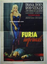 d339 UNHOLY WIFE Italian two-panel movie poster '57 super sexy Diana Dors!