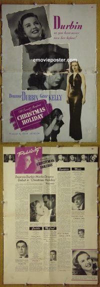 d469 CHRISTMAS HOLIDAY movie pressbook '44 Deanna Durbin, Kelly