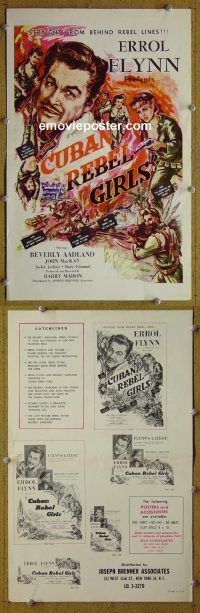 d472 CUBAN REBEL GIRLS movie pressbook '59 Errol Flynn