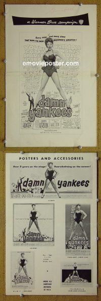 d473 DAMN YANKEES movie pressbook '58 baseball, Gwen Verdon
