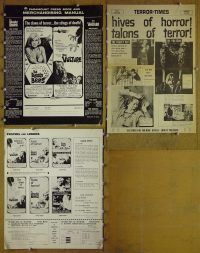 d475 DEADLY BEES/VULTURE movie pressbook '66 horror!