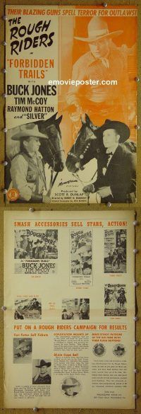 d482 FORBIDDEN TRAILS movie pressbook '41 Buck Jones