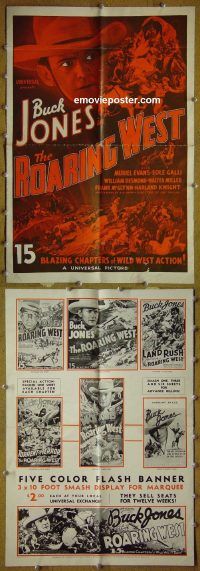 d536 ROARING WEST movie pressbook '35 Buck Jones serial
