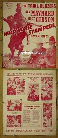 d577 WILD HORSE STAMPEDE movie pressbook '43 Maynard, Gibson