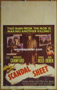 d147 SCANDAL SHEET window card movie poster '52 Sam Fuller