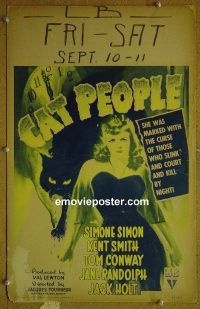 d001 CAT PEOPLE window card movie poster '42 Simone Simon