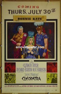 d033 CLEOPATRA window card movie poster '64 Elizabeth Taylor, Burton