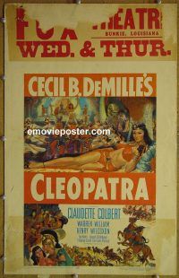 d032 CLEOPATRA window card movie poster R52 Claudette Colbert, Cecil DeMille