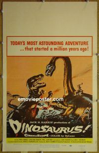 d046 DINOSAURUS window card movie poster '60 prehistoric monsters!