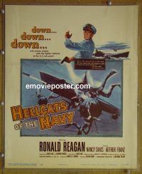 d066 HELLCATS OF THE NAVY laminated window card movie poster '57 Ronald Reagan