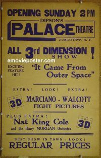 d083 IT CAME FROM OUTER SPACE window card movie poster '53 all 3D show!