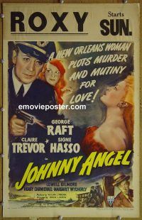 d084 JOHNNY ANGEL window card movie poster '45 George Raft, Claire Trevor