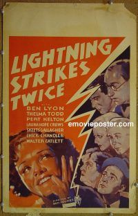 d089 LIGHTNING STRIKES TWICE window card movie poster '34 Thelma Todd
