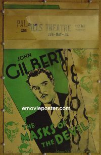 d103 MASKS OF THE DEVIL window card movie poster '28 John Gilbert
