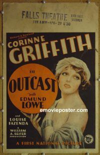 d121 OUTCAST window card movie poster '28 Corinne Griffith