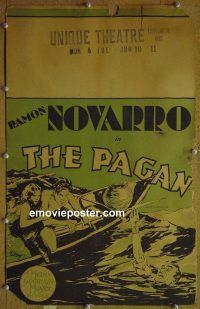 d122 PAGAN window card movie poster '29 Ramon Novarro, Jack Russell