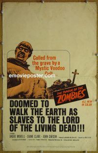 d128 PLAGUE OF THE ZOMBIES window card movie poster '66 Hammer horror!