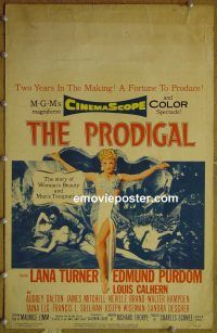 d134 PRODIGAL window card movie poster '55 Lana Turner