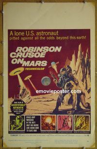 d141 ROBINSON CRUSOE ON MARS window card movie poster '64 Paul Mantee