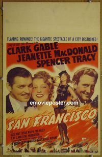 d145 SAN FRANCISCO window card movie poster R48 Clark Gable, MacDonald