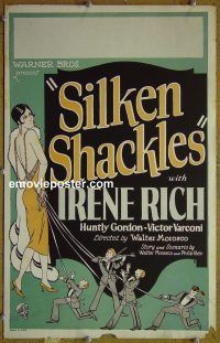 d155 SILKEN SHACKLES window card movie poster '26 Irene Rich