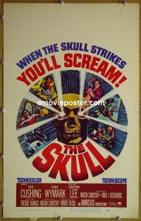 d157 SKULL window card movie poster '65 Peter Cushing, Wymark, Lee