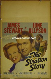 d162 STRATTON STORY window card movie poster '49 Jimmy Stewart, baseball!