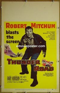 d171 THUNDER ROAD window card movie poster '58 Robert Mitchum, Gene Barry