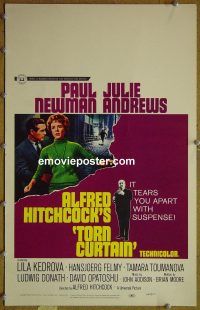 d174 TORN CURTAIN window card movie poster '66 Newman, Hitchcock