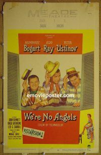 d185 WE'RE NO ANGELS window card movie poster '55 Humphrey Bogart