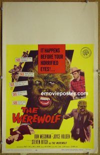 d186 WEREWOLF window card movie poster '56 cool wolf-man image!