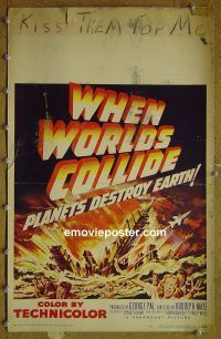 d189 WHEN WORLDS COLLIDE window card movie poster '51 George Pal