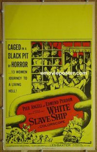 d191 WHITE SLAVE SHIP window card movie poster '62 caged women!