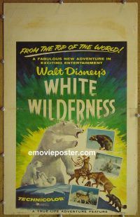 d192 WHITE WILDERNESS window card movie poster '58 Walt Disney