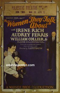 d196 WOMEN THEY TALK ABOUT window card movie poster '28 Irene Rich, Ferris