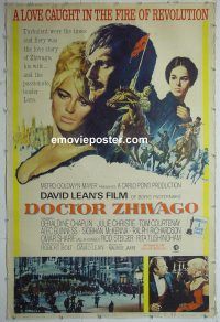 e453 DOCTOR ZHIVAGO 40x60 movie poster 1965 David Lean epic!