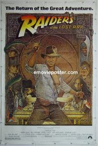 e493 RAIDERS OF THE LOST ARK 40x60 movie poster R82 Harrison Ford