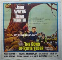 e009 SONS OF KATIE ELDER linen six-sheet movie poster '65 John Wayne, Martin