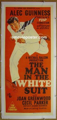 e059 MAN IN THE WHITE SUIT linen Australian daybill movie poster '52 Guinness