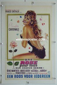 e078 ROSE FOR EVERYONE linen Belgian movie poster '67 Claudia Cardinale