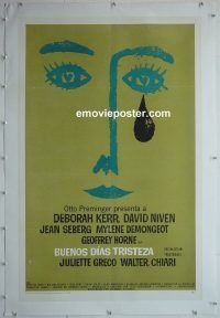 e111 BONJOUR TRISTESSE linen Spanish one-sheet movie poster '58 Deborah Kerr, Seberg
