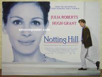 e329 NOTTING HILL British quad movie poster '99 Julia Roberts, Grant