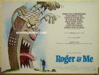 e334 ROGER & ME British quad movie poster '89 first Michael Moore!