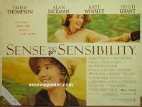 e336 SENSE & SENSIBILITY DS British quad movie poster '95 Lee, Winslet