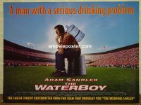 e352 WATERBOY DS British quad movie poster '98 Adam Sandler, football!
