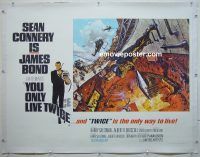 e067 YOU ONLY LIVE TWICE linen British quad movie poster '67 James Bond