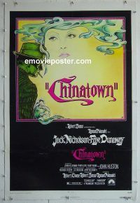 e129 CHINATOWN linen one-sheet movie poster '74 Nicholson, Roman Polanski